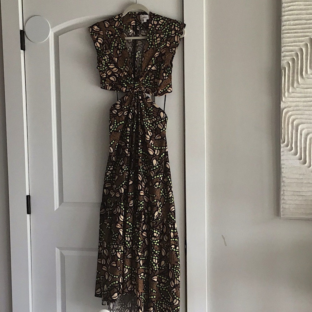 A.L.C Tie Front Maxi Dress with Plunge Neckline